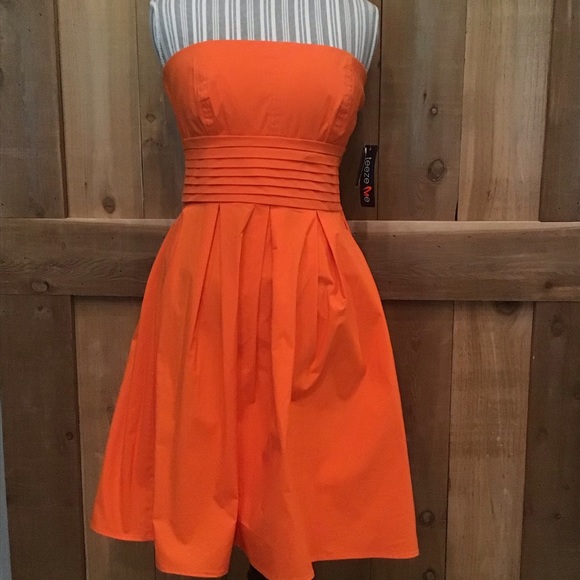 Tweeze Me Dresses & Skirts - TweezeMe Orange Strapless Party Dress NWT Size 13